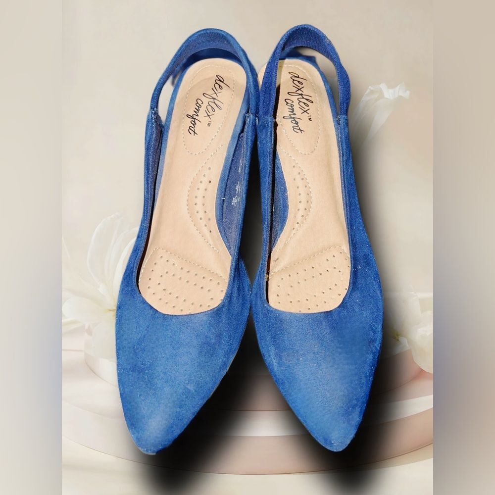 Dexflex Comfort Blue Slingback Block Heel Heels | Women’s Size 5